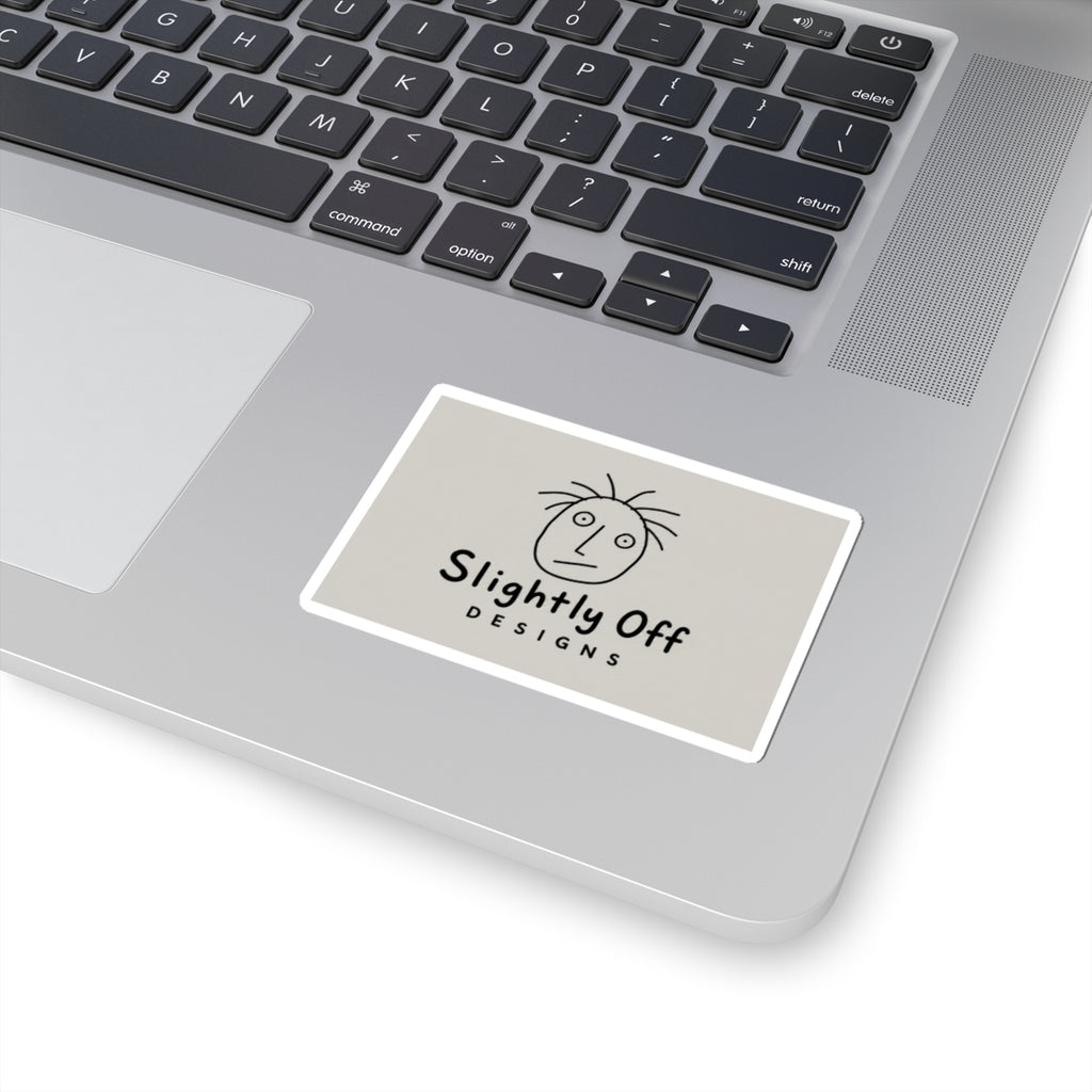 Slightly Off Designs Sticker — Quirky Hand-Drawn Logo Kiss-Cut Sticker
