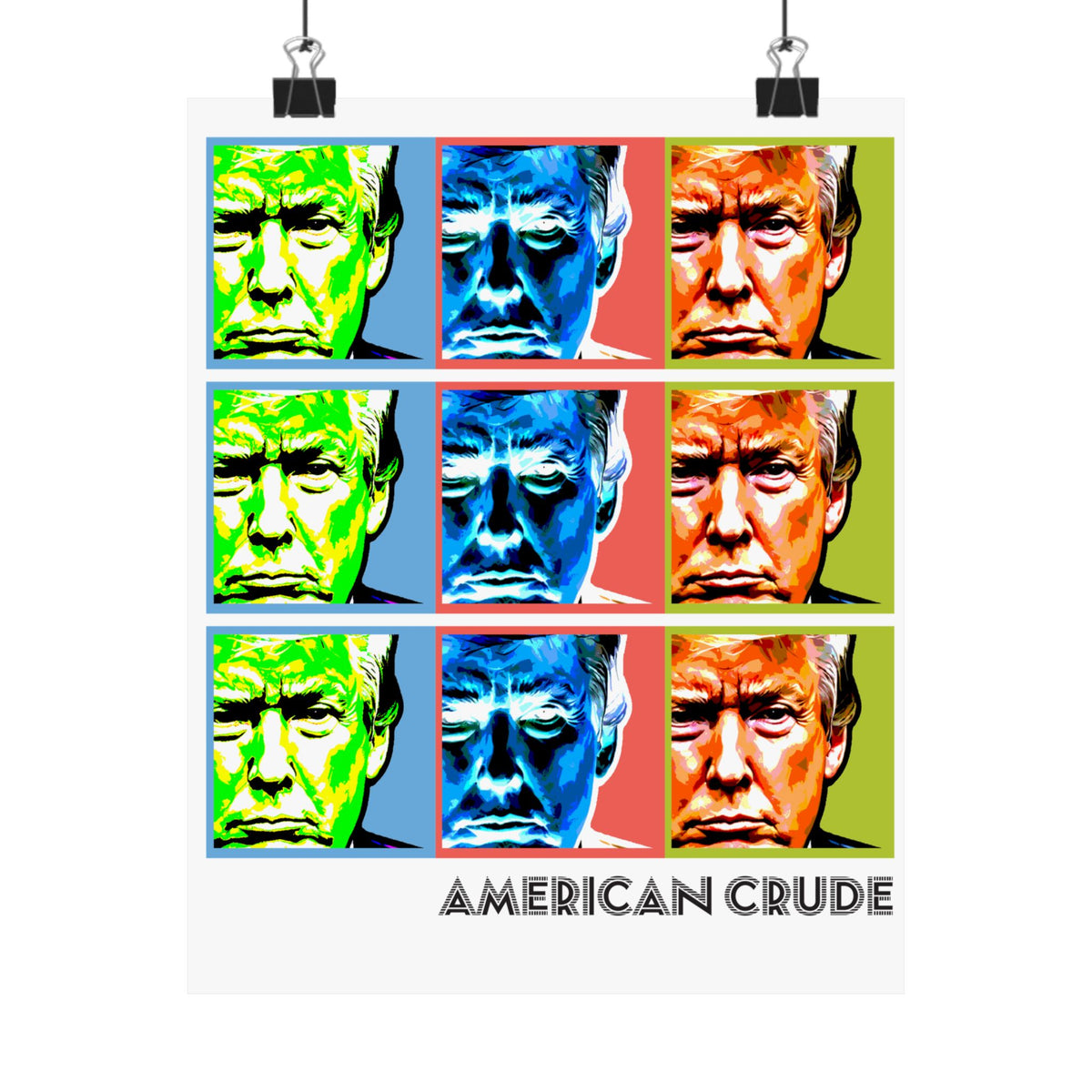 Pop Art Political Poster — "American Crude" Matte Vertical Poster