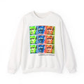 Crewneck Sweatshirt — Pop Art Faces "American Crude" Graphic