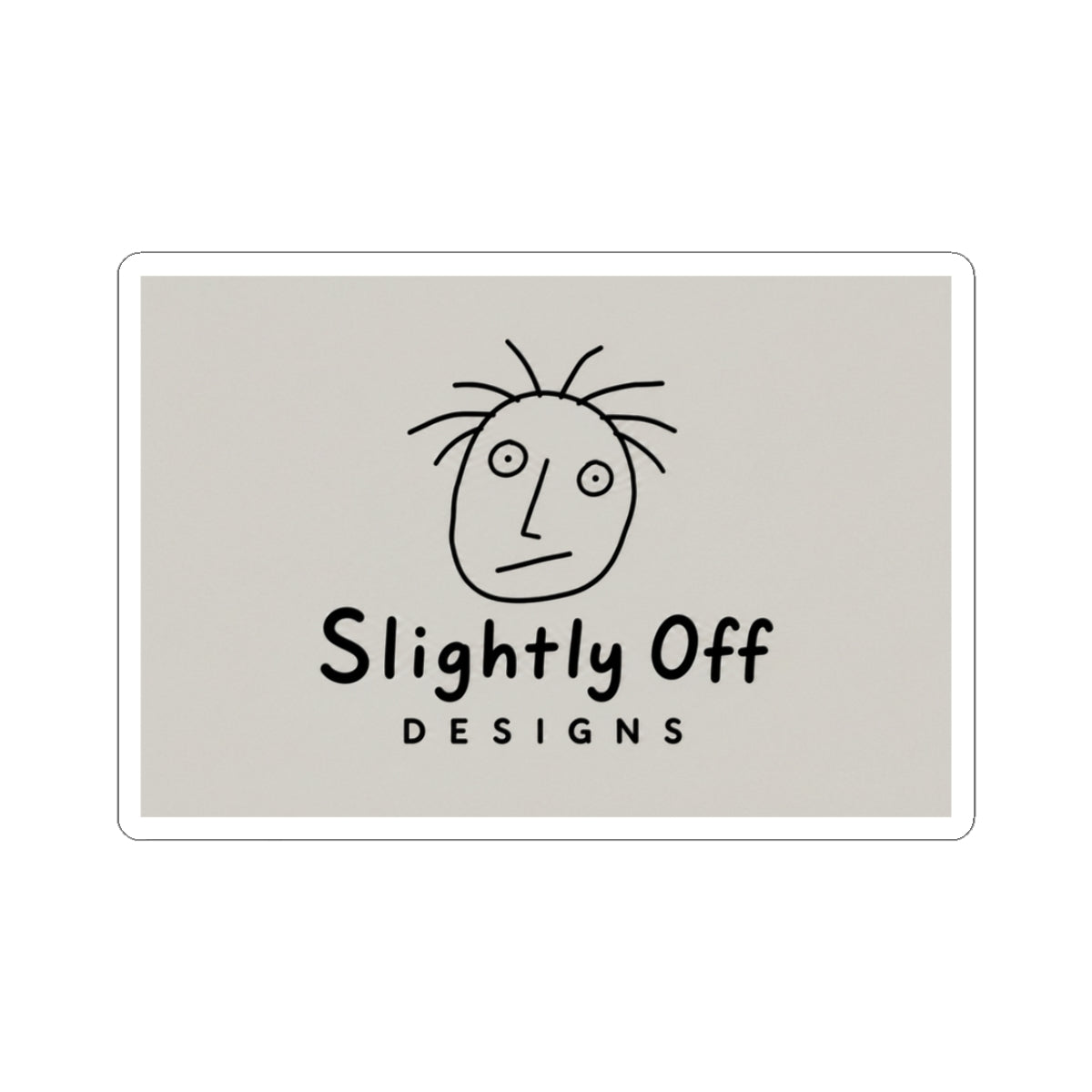 Slightly Off Designs Sticker — Quirky Hand-Drawn Logo Kiss-Cut Sticker